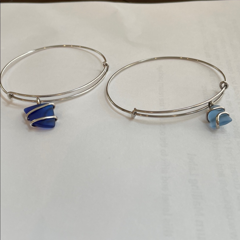 Sea Glass Bangle Bracelet - Picture 2 of 3